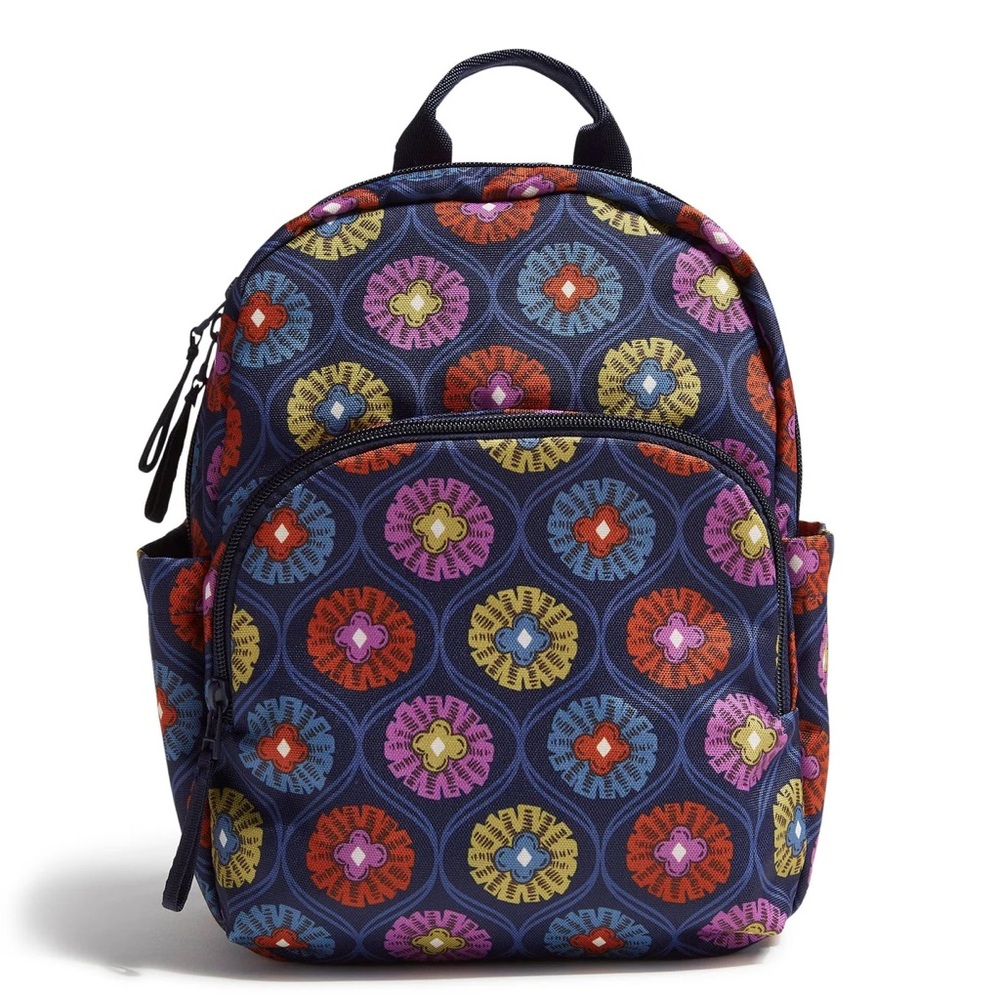 Vera Bradley Navy Multi Floral Pattern Mini Backpack